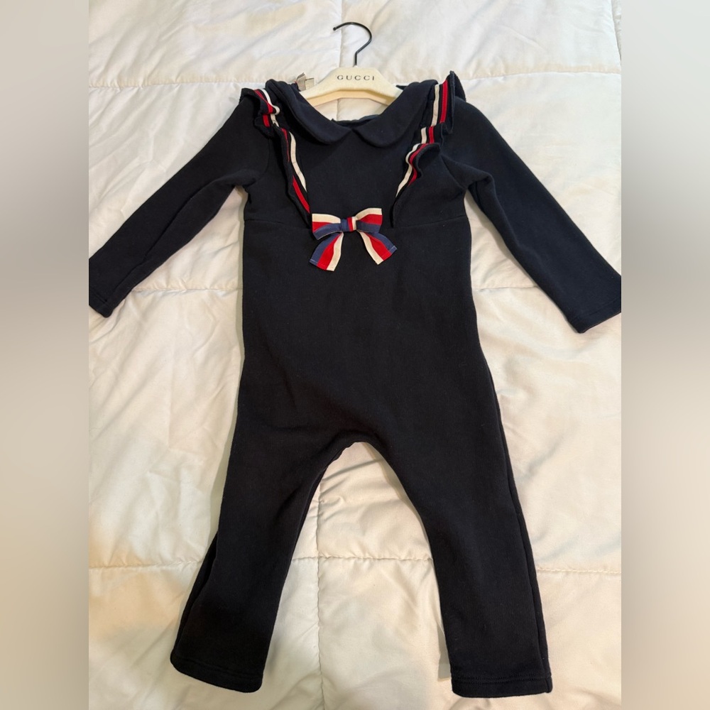 Gucci Navy Blue Polo with Red and White Accents